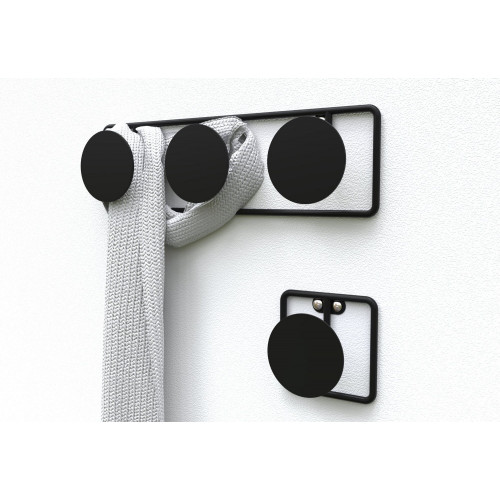Patere CIME Dot, 3 têtes D90 400 x 120 mm noir - Cime