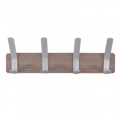 Portemanteau Sud 4 pateres, a fixer, bois, blanc - Sans marque