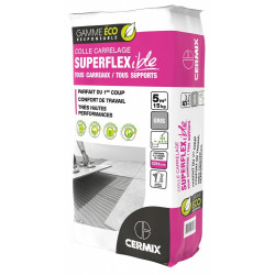Mortier colle carrelage, poudre, superflexible CERMIX gris 15kg - CERMIX
