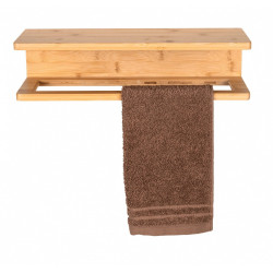 Etagère porte serviette fixation au choix Inbara 40cm bambou WENKO - WENKO