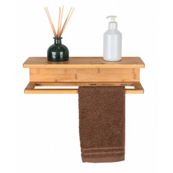 Etagère porte serviette fixation au choix Inbara 40cm bambou WENKO - WENKO