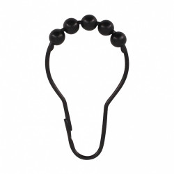 Lot de 12 anneaux de douche L. 7.5 cm, SENSEA noir de marque AZAO, référence: B9284400