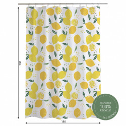 Rideau de douche 180 x 200 cm Citron zélie de marque AZAO, référence: B9285000