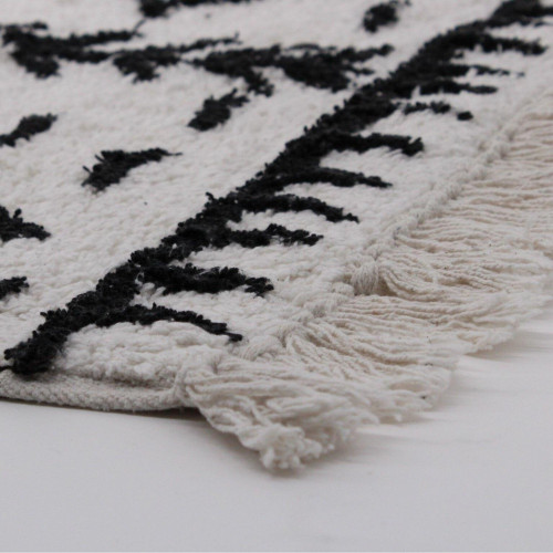 Tapis de bain l.50 x L.80 cm blanc/noir, Beni AZAO - AZAO