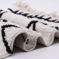 Tapis de bain l.50 x L.80 cm blanc/noir, Beni AZAO - AZAO