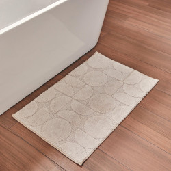 Tapis de bain, NORASIA Amar, l.50 x L.80 cm beige de marque AZAO, référence: B9286900
