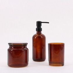 Distributeur de savon en verre Ambre, marron - AZAO