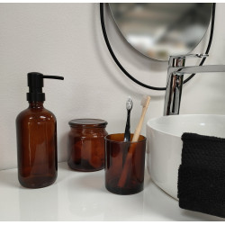 Distributeur de savon en verre Ambre, marron - AZAO