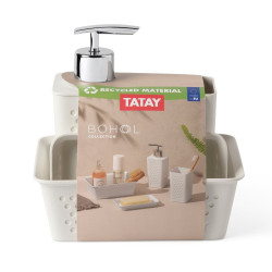 Lot de 4 accessoires à poser TATAY Bohol plastique blanc - TATAY
