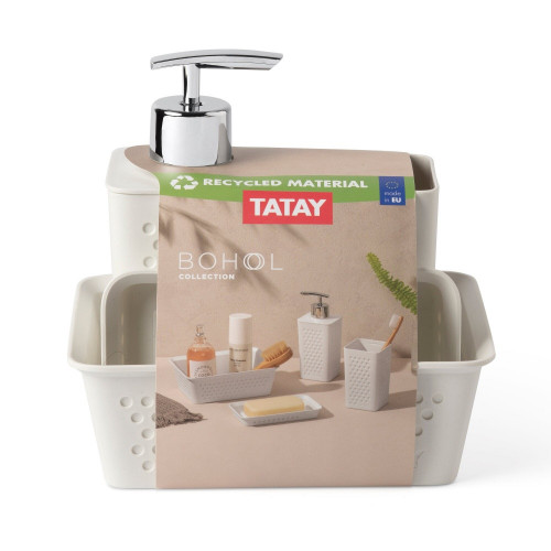 Lot de 4 accessoires à poser TATAY Bohol plastique blanc - TATAY