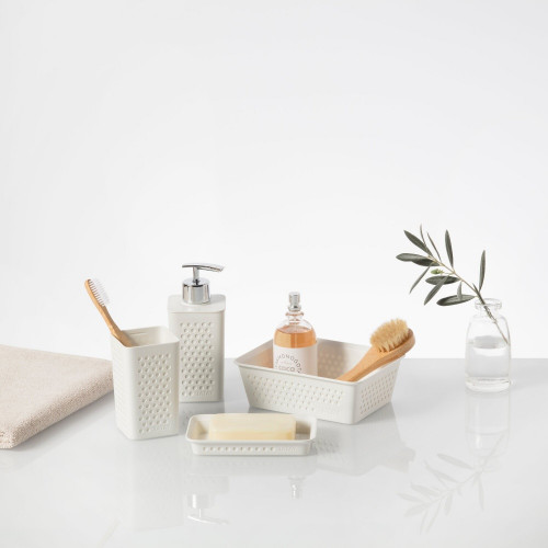 Lot de 4 accessoires à poser TATAY Bohol plastique blanc - TATAY