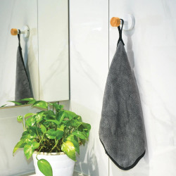 Crochet pour salle de bains à visser simple, MSV Iana, blanc bambou - Sans marque