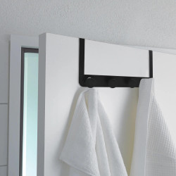 Crochet pour salle de bains pour porte multiple, Ronda, noir - Sans marque