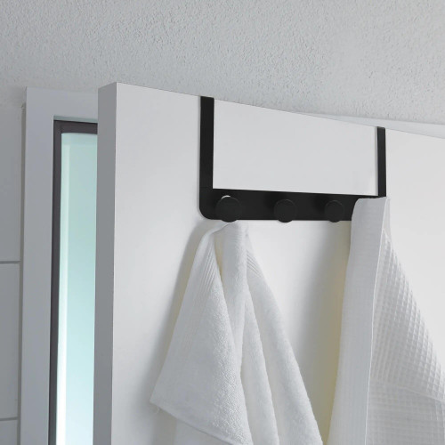 Crochet pour salle de bains pour porte multiple, Ronda, noir - Sans marque