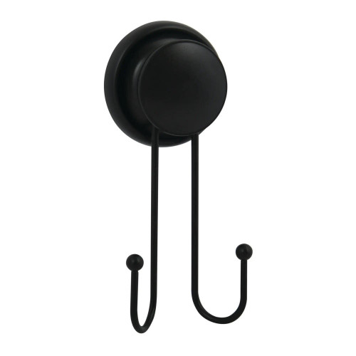 Crochet pour salle de bains ventouse double, MSV Mega, noir - Sans marque