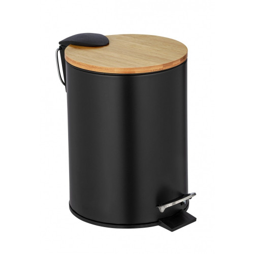 Poubelle de salle de bain, 3 litres, noir - Sans marque