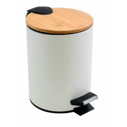 Poubelle de salle de bains SPIRELLA Adonis 3 litres blanc bois - Sans marque