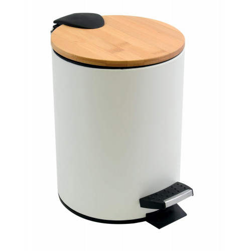 Poubelle de salle de bains SPIRELLA Adonis 3 litres blanc bois - Sans marque