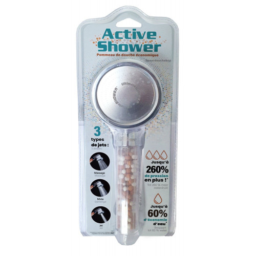 Pommeau de douche 3 jets, BEST OF TV Active shower transparent - LE MEILLEUR DE LA TELE