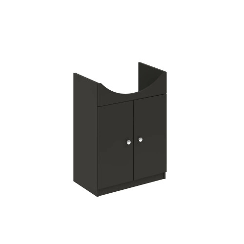 Meuble sous-vasque et miroir led GALICE 4, 2 portes, l.60 x H.77.4 x P.45 cm, gris - ROYO