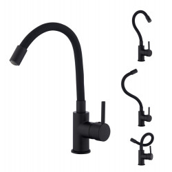 Mitigeur lavabo noir mat, EDOUARD ROUSSEAU Ilo memoire de forme L de marque ROUSSEAU, référence: B9293900