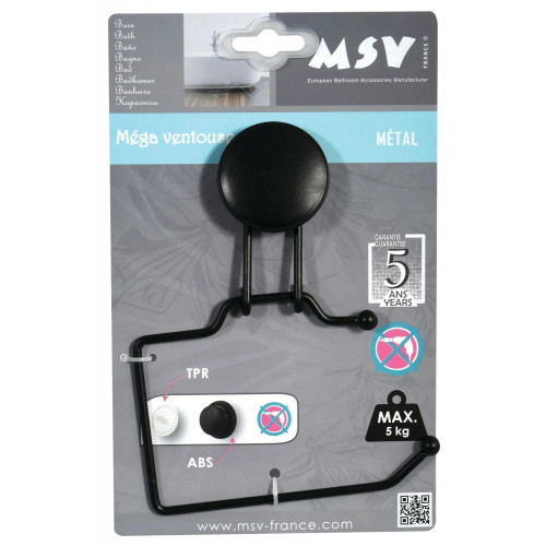 Dérouleur papier wc MSV Mega noir - Sans marque