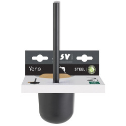 Pot balai wc à fixer MSV Yono noir bambou - Sans marque
