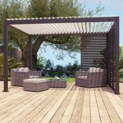 Persienne en aluminium coloris gris anthracite 123 cm pour pergola Prima 4x3 - Sans marque