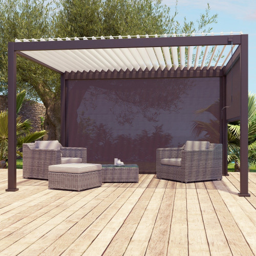 Store déroulant gris anthracite 2.79 x 2.36 pour pergola Prima 4x3 - Sans marque