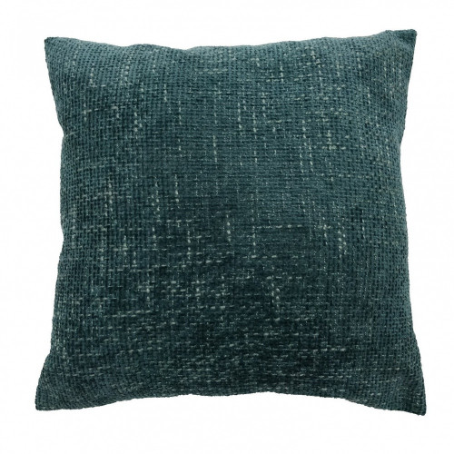 Coussin Chenille, bleu émeraude l.45 x H.45 cm - Sans marque