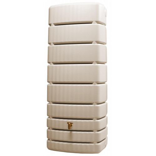 Récupérateur d'eau mural rectangulaire Slim sable 500L + robinet GARANTIA - GARANTIA