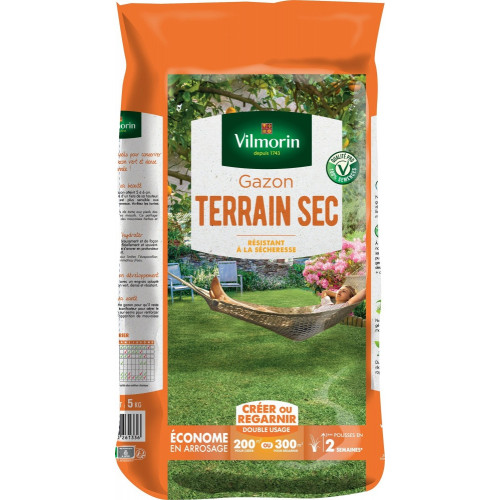 Gazon terrain sec, VILMORIN, 5 kg 200 m² - VILMORIN