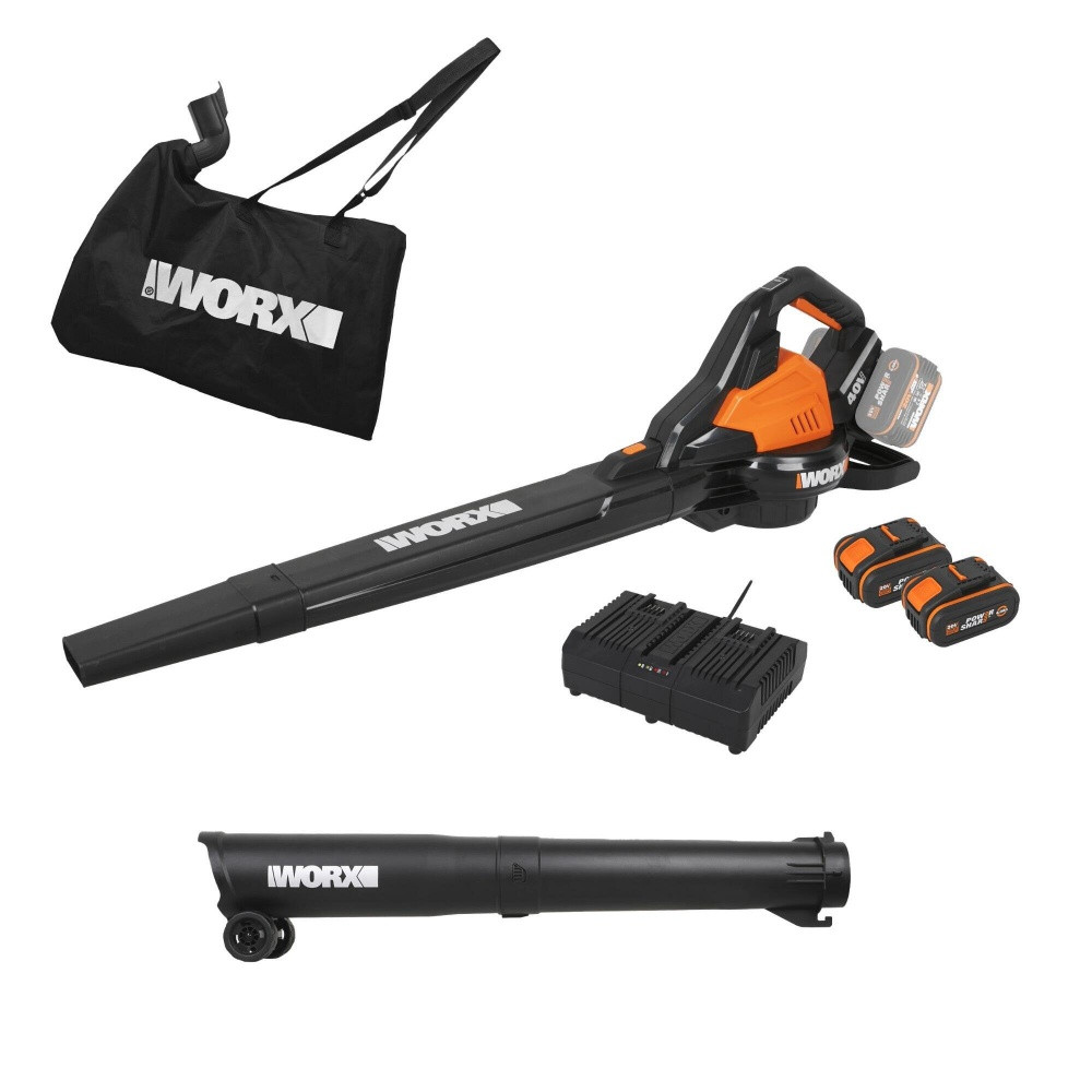 Aspirateur souffleur broyeur sur batterie WORX Wg583e 40 V