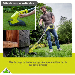 Coupe-bordures sur batterie, OLT1832 RYOBI 18V, sans batterie + 2 bobines, l.30 cm - RYOBI