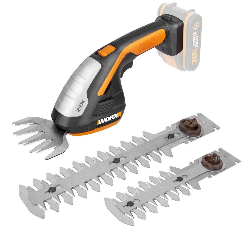 Sculpte haies et taille herbes 20V WORX WG801E.91 4 en 1 livré avec 4 lames sans batterie ni chargeur - vue 2