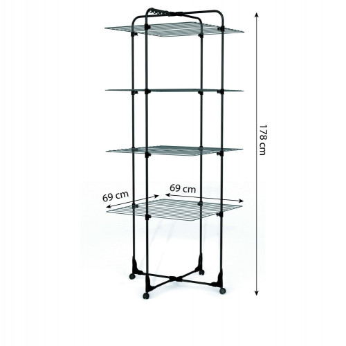 Etendoir a linge sur pieds45 m noir - TANCARVILLE
