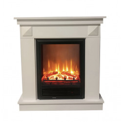 Cheminée électrique décorative – PENIDA – 1800 W - télécommande - effet flamme LED - blanc de marque DLC Home, référence: B9083800