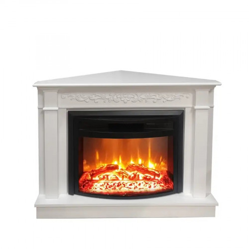 Cheminée électrique d’angle blanche – TORINO EF 4 – 1800W – télécommande - effet flame - DLC Home