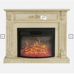 Cheminée électrique décorative patinée style classique – ROSMARIN EF 4 – 1800W - télécommande - effet flame de marque DLC Home, référence: B9085900