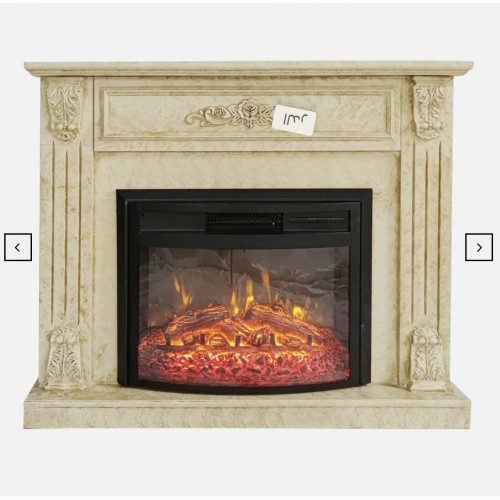 Cheminée électrique décorative patinée style classique – ROSMARIN EF 4 – 1800W - télécommande - effet flame - DLC Home