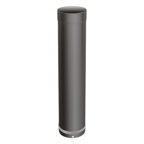 Rallonge télescopique émaillée noire – Ø100 mm – longueur 300 mm – Apollo Pellets Simple Paroi - Joncoux