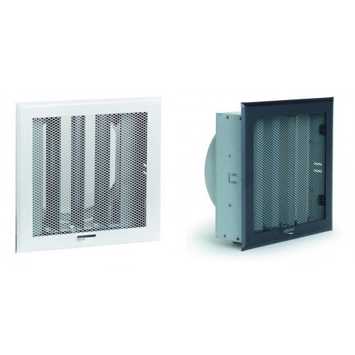 Grille de hotte blanche avec boîtier obturateur Ø100 mm – 150 x 150 mm - Joncoux