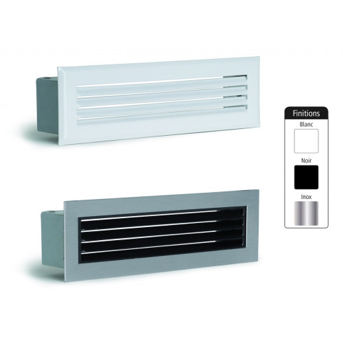 Grille de hotte à lamelles noire avec pare-chocs – 190 x 60 mm - Joncoux