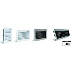 Grille de hotte à lamelles noire avec pare-chocs Ø315 mm – 345 x 195 mm de marque Joncoux, référence: B9309500