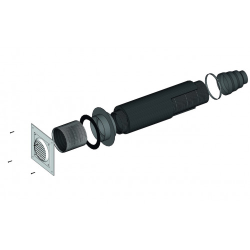 Kit entrée d’air étanche noir – Raccord Ø40/100 mm - Joncoux