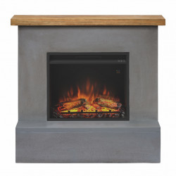 Cheminée électrique décorative "ROLF" gris - Powerflame de marque TAGU, référence: B9317600
