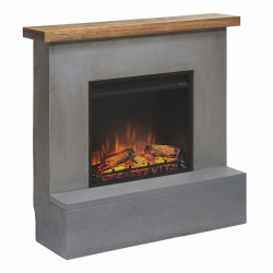 Cheminée électrique décorative "ROLF" gris - Powerflame - TAGU