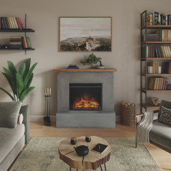 Cheminée électrique décorative "ROLF" gris - Powerflame - TAGU