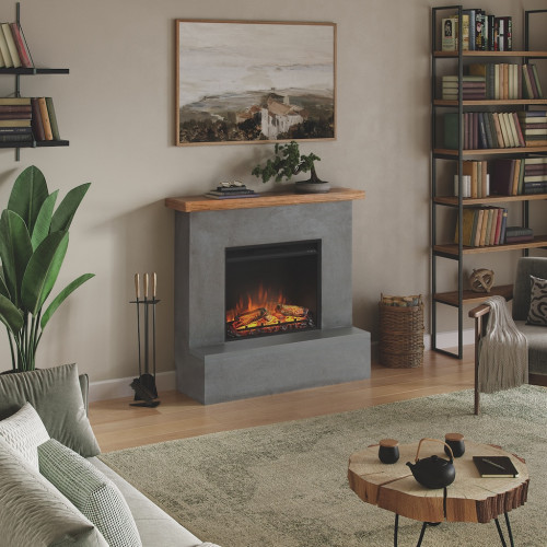 Cheminée électrique décorative "ROLF" gris - Powerflame - TAGU