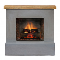 Cheminée électrique connectée 1400W - ROLF Powerflame 2 - effets flammes 3D, et crépitement - gris de marque TAGU, référence: B9317700